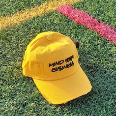 Nwt- Field Grade "Mind Your Bu$Ine$$" Distressed Dad Hat Yellow Dad Hat Baseball Cap For Summer, Yellow Dad Hat For Summer, Yellow Casual Snapback Hat, Trendy Yellow Snapback Hat, Casual Yellow Baseball Cap For Summer, Trendy Yellow Hat For Streetwear, Trendy Yellow Streetwear Hat, Trendy Yellow Baseball Cap For Summer, Trendy Yellow Snapback Dad Hat