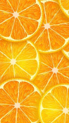 orange slices are arranged in rows on a table