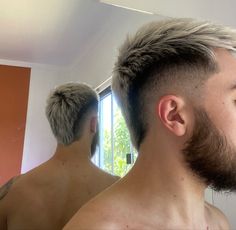 Mohawk Straight Hair Men, Men's Fohawk Haircut, Burst Mullet Fade, Blonde Mohawk Men, High Burst Fade Mohawk, Low Fade Mohawk Men, Fukuhilla Hair Men, Faded Mohawk Men, Blonde Burst Fade