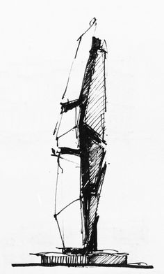 a black and white drawing of a sailboat