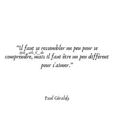 a quote written in french on white paper with the words paul gardiy above it