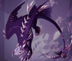 an animated image of a purple dragon