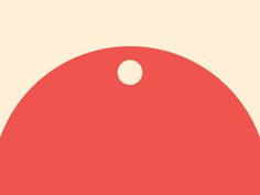 an orange and white background with circles on the bottom right hand corner, which has a red circle in the middle