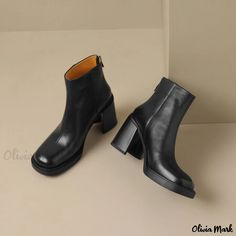 Olivia Mark - Stylish Vintage Boots with a Fashionable Twist Pork Skin, Cow Hide Shoes, Rough Heels, Game Black, Pumped Up Kicks, Inner Tube, Shoe Sole, Vintage Boots, Olivia Mark