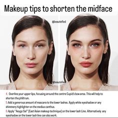 Small Face Contour, High Visual Weight Face, Looksmaxxing Tips, How To Overline Your Lips, Approachable Makeup, Uneven Face, Small Lips Aesthetic, Intimidating Makeup, Long Face Makeup