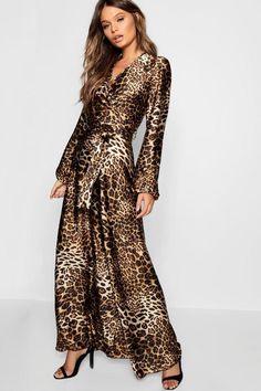 Leopard Print Satin Maxi Dress Leopard Print Outfits, Leopard Print Maxi Dress, Belle Silhouette, 파티 드레스, Dresses Australia, Animal Print Dress, Animal Print Fashion, Bohemian Maxi Dress, Leopard Dress