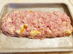 the meatloaf is ready to be cooked in the oven for dinner or dessert