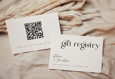 "This Gift registry card is a digital editable template, using Templett.com. Edit right in your web browser. It features a gorgeous style and contemporary typography. These stylish Registry card insert will be the perfect touch for your Wedding, Rehearsal dinner, Engagement party, Vow Renewal, Bridal Shower, Bachelorette Party or other event. You will receive an access link within minutes after purchase to your email. Make your edits (wording, font, background color etc.), download and print at home or with a print shop/copy center/photo lab. Please try a free demo before purchase! ✅FULLY CUSTOMIZABLE TEXT, INCLUDING COLOR, SIZE AND STYLE ✅NO SOFTWARE TO INSTALL ✅NO FONTS TO DOWNLOAD ⬇️TRY THE DEMO BEFORE PURCHASE 🆓️FREE DEMO🆓️ TRY IT BEFORE YOU BUY IT Copy and paste this url into your w No Gift Registry For Wedding, Wedding Registry Cards For Invitations, Wedding Registry Card, Wedding Registry Cards, Font Background, Contemporary Typography, Shower Box, Template Invitation, Gorgeous Style