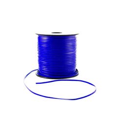 a spool of blue electrical wire on a white background