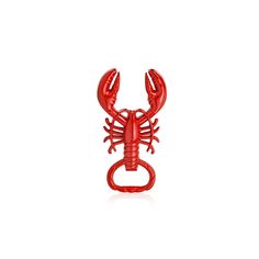 a red lobster ring on a white background