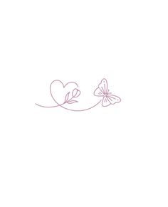 two butterflies flying next to each other on a white background with the word love written in pink