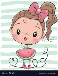 Image Svg, Cute Clipart, Cartoon Girl, Dessin Adorable, Cartoon Clip Art, Girly Art, Cute Images, Whimsical Art