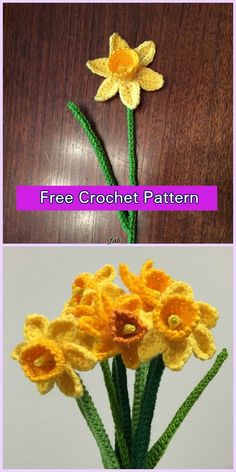 crochet daffodils are the most beautiful flowers in the world