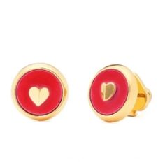 Nwt Kate Spade Heartful Spade Red Leather Stud Earrings Details Plated Metal, Leather Titanium Posts, Signature Spade Clutch Backs Length: 0.47" Width: 0.47" Weight: 4.45g Imported Red Gold Leather Stud Earrings, Enamel Stud Earrings, Kate Spade Jewelry Earrings, Mini Hoop Earrings, Kate Spade Earrings, Silver Bow, Square Earrings Studs, Square Stud, Bow Earrings