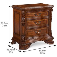 an image of a chest of drawers with measurements