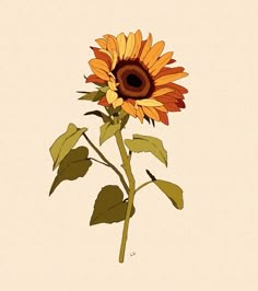 수채화 그림, Arte Sketchbook, Sunflower Print, A Drawing, Pretty Art