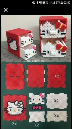 the instructions for how to make hello kitty boxes