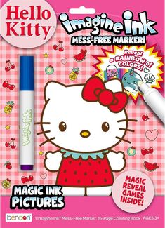 a hello kitty coloring book with an image of the hello kitty character on it's cover