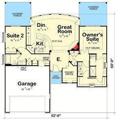 the floor plan for this house shows the garage and living area, as well as the bedroom