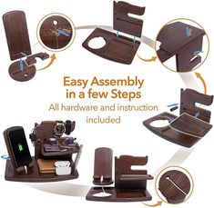 the instructions for how to make an easy assembly case in a few steps with all hardware and instruction included