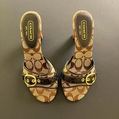 Coach Heels, Coach Sandals, Vintage Sandals, Funky Shoes, Vintage Heels, Cute Heels, Shoe Inspo, Holt Renfrew, Girly Shoes