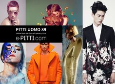 men's and women's fashions with the words pitti uomo 89