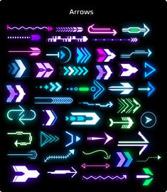 an image of neon arrows on a black background