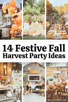 14 Festive Fall Harvest Party Ideas Fall Themed Parties For Adults, Harvest Party Decor, Fall Outdoor Party Decor, Fall Office Party Ideas, Fall Fest Birthday Party, Hay Ride Aesthetic, Outdoor Fall Party Ideas Backyards, Fall Outdoor Party Ideas, Fall Birthday Party Ideas For Women