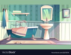 a bathroom scene with a bathtub, toilet and sink in the middle of it