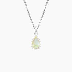 Teardrop Opal Pendant - Silver. An opal cabochon rests within a bezel setting with an open back to allow maximum light to reach the gem. This reversible pendant can be worn on either side making it the perfect option for everyday wear. The length of the necklace can be adjusted to either 16 or 18 inches to suit individual preference. Gems Necklace, Rainbow Moonstone Necklace, Detailed Necklace, Gem Necklace, Moonstone Necklace, Pendant Silver, Body Mods, Opal Pendants, Bezel Setting