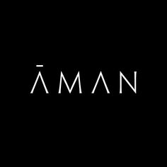 the word aman written in white on a black background