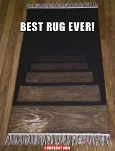 a wooden floor with the words best rug ever on it