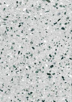 white and green speckled surface with black dots