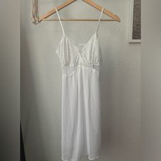 Size: Medium Ptp: 16” Length: Roughly 30” Inc White Lace Chemise Nightgown Dress Nwt Bundle Two Or More Items To Say In My Closet! Same-Day/Next Day Shipping, Always! Chemise Nightgown, Nightgown Dress, Satin Pj Set, Lace Chemise, White Slip Dress, Lace Trim Shorts, Lingerie Gift, Black Lace Bralette, Floral Robes