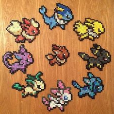 the pixel art is made from several different types of pokemons and their respective characters