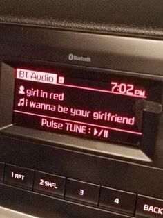 a radio with the words girl in red and wanna be your girlfriend pulse tune on it