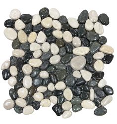 rocks and stones are arranged on top of each other to create a mosaic effect in the shape of a rectangle