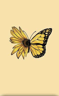 a yellow butterfly flying through the air