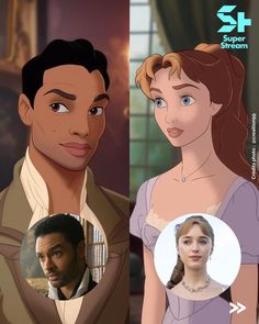 an image of prince and princess from the disney movie