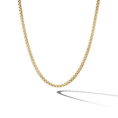 David Yurman chains are inspired by classical and original motifs, and are meticulously crafted by artisans. Each is designed to be worn alone, layered, or complemented with unique pendants or amulets from our other collections. 18-karat yellow gold Chain, 5mm Push clasp 22 Inches Style Number: CH0364M8822 Luxury White Gold Chain Necklace With Adjustable Chain, Formal Wheat Chain Link Necklace, Luxury Link Chain Necklace With Wheat Chain Detail, Luxury Link Chain Necklace With Wheat Chain, Classic Round Box Chain Jewelry, Yellow Gold Round Chain Necklace With Box Chain, Formal Round Chain Necklace With Adjustable Chain, Classic Wheat Chain Necklace As Gift, Classic Wheat Chain Necklace For Gift