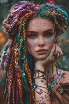 Crazy Hair Styles, World Hair, Cute Dreads, Yoga Studio Design, Wool Dreads, Celtic Woman, Dreadlock Styles, Fantasy Hair, Trendy Hair Color