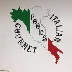 there is a sign with the map of italy and italian words in black on it