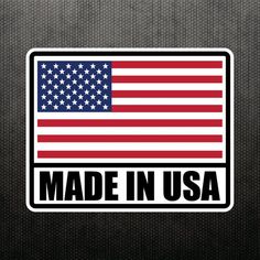 an american flag made in usa sticker