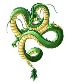 a green and yellow dragon sitting on top of a white wall