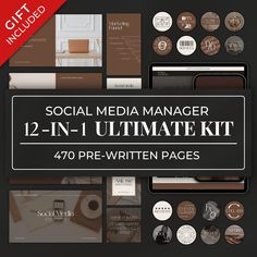 the social media manager 12 - in - 1 ultimate kit is now available for pre - written pages