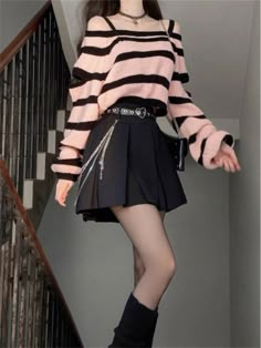 Fits true to US/EU size; please select your regular size. Pastel Kitten Dark Balletcore Outfits, Y2k Pattern, Estilo Harajuku, Acrylic Decoration, 일본 패션, Casual Knitwear, Rock Outfit, Korean Fashion Casual, Beautiful Sweater