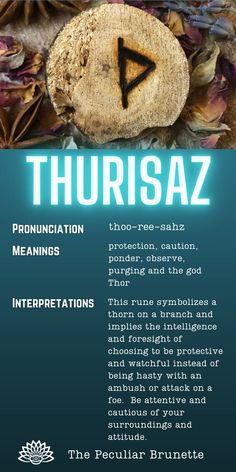 a poster with the words thursaz on it