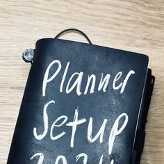 a planner set up with writing on it