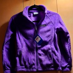 Columbia Youth Fleece Jacket Medium Purple Brand New With Tags Winter Outerwear For Outdoor Activities, Cozy Winter Outerwear For Outdoor Activities, Purple Long Sleeve Outerwear For Outdoor, Long Sleeve Fleece Jacket For Outdoor Fall Activities, Warm Fleece Outerwear For Outdoor Activities, Long Sleeve Warm Fleece Jacket For Outdoor, Warm Long Sleeve Fleece Jacket For Outdoor, Winter Fleece Jacket For Hiking With Long Sleeves, Long Sleeve Fleece Jacket For Winter Outdoor