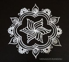 an intricate white design on a black background